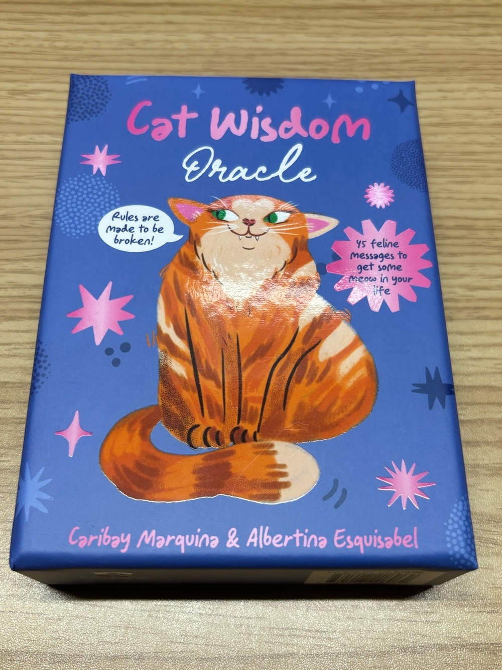 Cat Wisdom Oracle Card Deck - Blue with Orange Cat